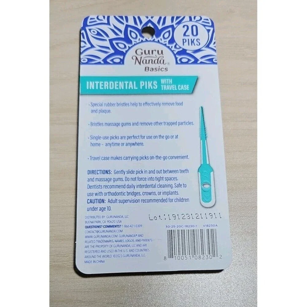Interdental Picks with Travel Case for Teeth Cleaning - Flexible Rubber Bristles